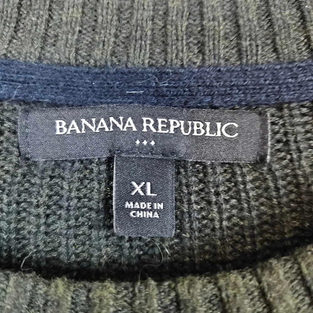 Banana Republic Men's Green Pullover Sweater‎ Size XL Cotton/Nylon/Wool Winter